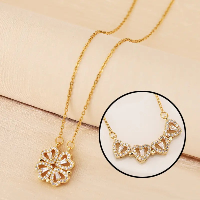 Ultimate Christmas Gift: Elegant Heart & Leaf Necklace – Perfect for Girlfriend, Mom, or Wife – Ideal for Christmas, Birthdays, & Special Occasions