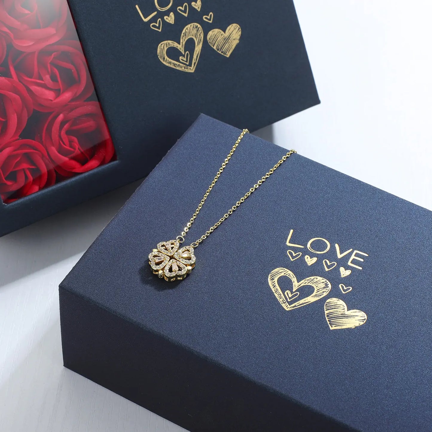 Ultimate Christmas Gift: Elegant Heart & Leaf Necklace – Perfect for Girlfriend, Mom, or Wife – Ideal for Christmas, Birthdays, & Special Occasions